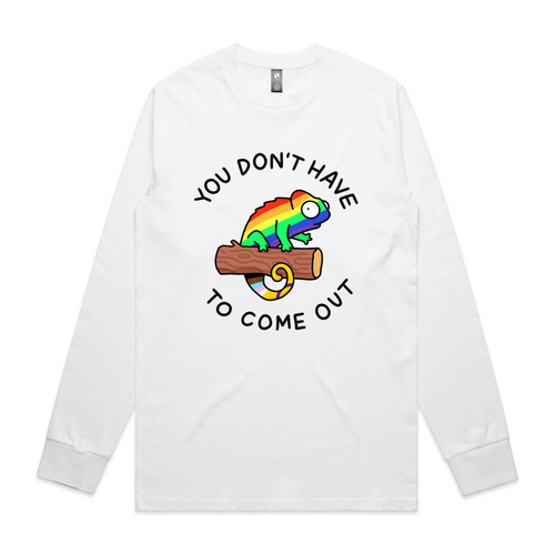 You Don't Have To Come Out Tee by Lonely Kids Club. All clothing from our T-shirts to our shorts and hoodies are ethically made, and printed packed and shipped from Sydney.
