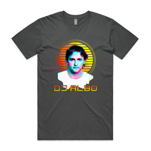 Young DJ Albo Tee by Lonely Kids Club. All clothing from our T-shirts to our shorts and hoodies are ethically made, and printed packed and shipped from Sydney.