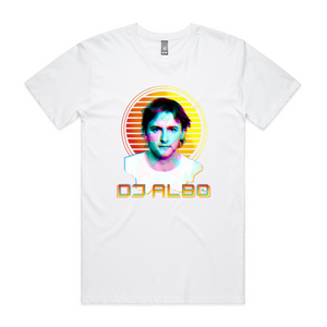 Young DJ Albo Tee by Lonely Kids Club. All clothing from our T-shirts to our shorts and hoodies are ethically made, and printed packed and shipped from Sydney.