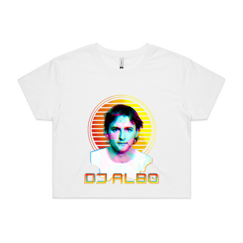 Young DJ Albo Tee by Lonely Kids Club. All clothing from our T-shirts to our shorts and hoodies are ethically made, and printed packed and shipped from Sydney.