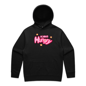 Always Hungry Hoodie by Lonely Kids Club. All clothing from our T-shirts to our shorts and hoodies are ethically made, and printed packed and shipped from Sydney.