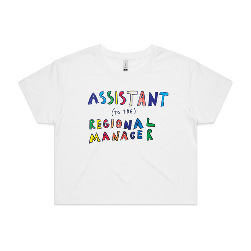 Assistant To The Regional Manager Tee by Lonely Kids Club. All clothing from our T-shirts to our shorts and hoodies are ethically made, and printed packed and shipped from Sydney.