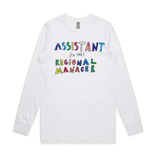 Assistant To The Regional Manager Tee by Lonely Kids Club. All clothing from our T-shirts to our shorts and hoodies are ethically made, and printed packed and shipped from Sydney.