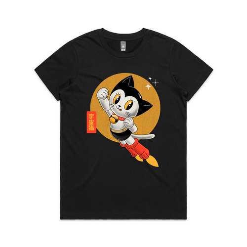 Astrocat Tee by Lonely Kids Club. All clothing from our T-shirts to our shorts and hoodies are ethically made, and printed packed and shipped from Sydney.