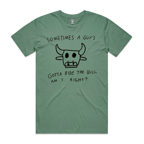 Ride The Bull Tee by Lonely Kids Club. All clothing from our T-shirts to our shorts and hoodies are ethically made, and printed packed and shipped from Sydney.