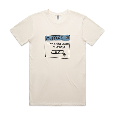 Can't Delete Tee by Lonely Kids Club. All clothing from our T-shirts to our shorts and hoodies are ethically made, and printed packed and shipped from Sydney.