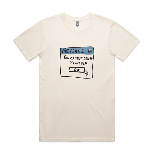 Can't Delete Tee by Lonely Kids Club. All clothing from our T-shirts to our shorts and hoodies are ethically made, and printed packed and shipped from Sydney.