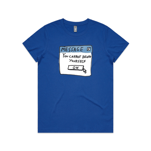 Can't Delete Tee by Lonely Kids Club. All clothing from our T-shirts to our shorts and hoodies are ethically made, and printed packed and shipped from Sydney.