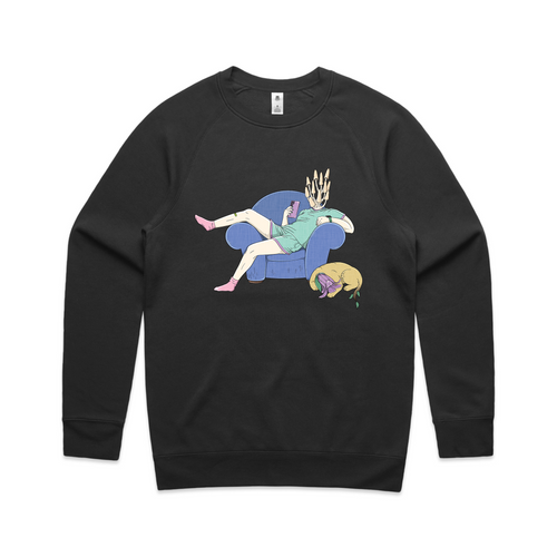 Chillin Jumper by Lonely Kids Club. All clothing from our T-shirts to our shorts and hoodies are ethically made, and printed packed and shipped from Sydney.