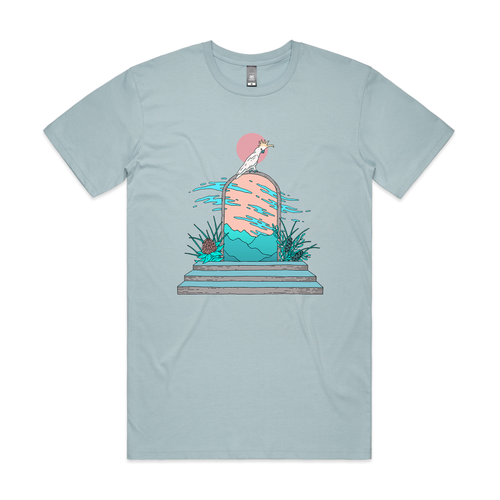 Cockatoo Portal Tee by Lonely Kids Club. All clothing from our T-shirts to our shorts and hoodies are ethically made, and printed packed and shipped from Sydney.