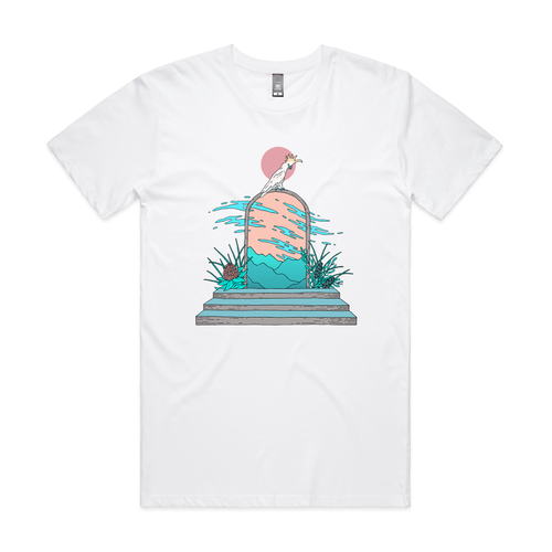 Cockatoo Portal Tee by Lonely Kids Club. All clothing from our T-shirts to our shorts and hoodies are ethically made, and printed packed and shipped from Sydney.