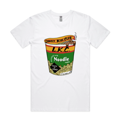Cup Noodles Tee by Lonely Kids Club. All clothing from our T-shirts to our shorts and hoodies are ethically made, and printed packed and shipped from Sydney.