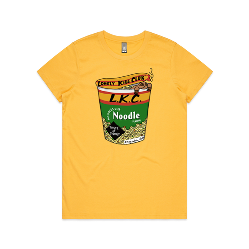 Cup Noodles Tee by Lonely Kids Club. All clothing from our T-shirts to our shorts and hoodies are ethically made, and printed packed and shipped from Sydney.