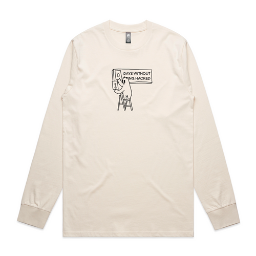 Days Without Hack Tee by Lonely Kids Club. All clothing from our T-shirts to our shorts and hoodies are ethically made, and printed packed and shipped from Sydney.