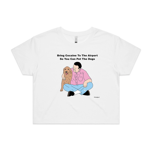 Drug Dog Tee by Lonely Kids Club. All clothing from our T-shirts to our shorts and hoodies are ethically made, and printed packed and shipped from Sydney.
