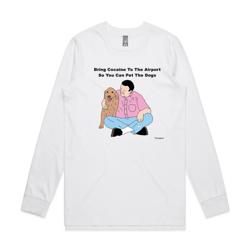 Drug Dog Tee by Lonely Kids Club. All clothing from our T-shirts to our shorts and hoodies are ethically made, and printed packed and shipped from Sydney.