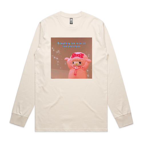 Love and Chaos Tee by Lonely Kids Club. All clothing from our T-shirts to our shorts and hoodies are ethically made, and printed packed and shipped from Sydney.