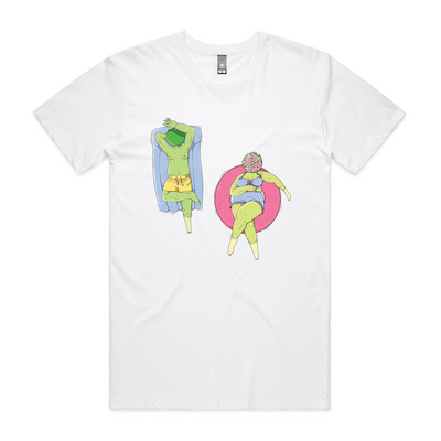 Floaty Time Tee by Lonely Kids Club. All clothing from our T-shirts to our shorts and hoodies are ethically made, and printed packed and shipped from Sydney.