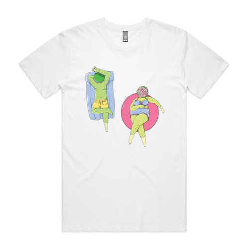 Floaty Time Tee by Lonely Kids Club. All clothing from our T-shirts to our shorts and hoodies are ethically made, and printed packed and shipped from Sydney.