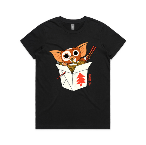 Gizmo Midnight Noodles Tee by Lonely Kids Club. All clothing from our T-shirts to our shorts and hoodies are ethically made, and printed packed and shipped from Sydney.