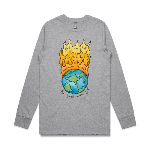 Global Warming Tee by Lonely Kids Club. All clothing from our T-shirts to our shorts and hoodies are ethically made, and printed packed and shipped from Sydney.