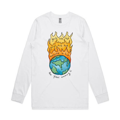 Global Warming Tee by Lonely Kids Club. All clothing from our T-shirts to our shorts and hoodies are ethically made, and printed packed and shipped from Sydney.