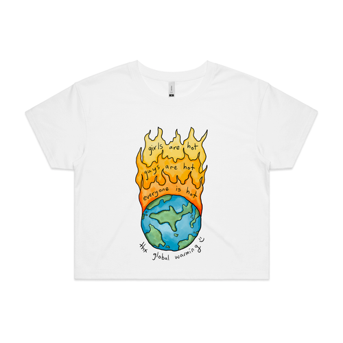 Global Warming Tee by Lonely Kids Club. All clothing from our T-shirts to our shorts and hoodies are ethically made, and printed packed and shipped from Sydney.