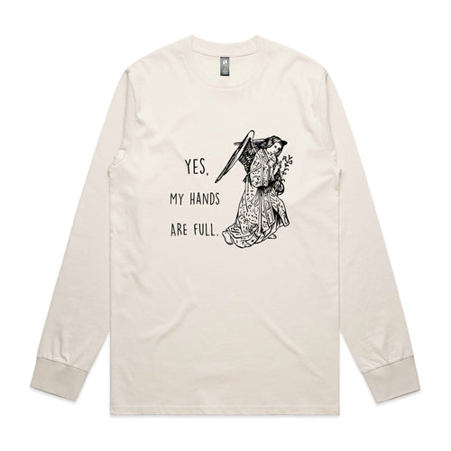 Hands Are Full Tee by Lonely Kids Club. All clothing from our T-shirts to our shorts and hoodies are ethically made, and printed packed and shipped from Sydney.