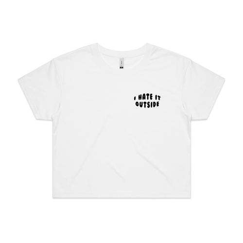 I Hate It Outside Tee by Lonely Kids Club. All clothing from our T-shirts to our shorts and hoodies are ethically made, and printed packed and shipped from Sydney.
