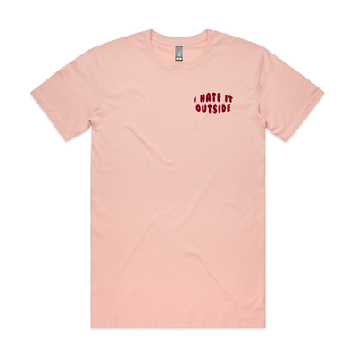I Hate It Outside Tee by Lonely Kids Club. All clothing from our T-shirts to our shorts and hoodies are ethically made, and printed packed and shipped from Sydney.