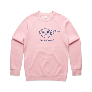 I'm Not A Cat Jumper by Lonely Kids Club. All clothing from our T-shirts to our shorts and hoodies are ethically made, and printed packed and shipped from Sydney.