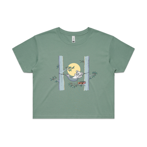 Koala Hammock Tee by Lonely Kids Club. All clothing from our T-shirts to our shorts and hoodies are ethically made, and printed packed and shipped from Sydney.