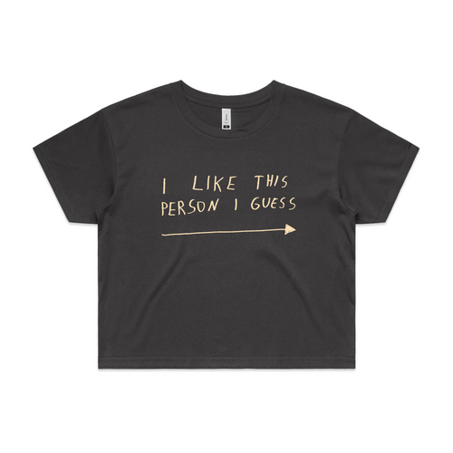 I Like This Person Arrow Tee by Lonely Kids Club. All clothing from our T-shirts to our shorts and hoodies are ethically made, and printed packed and shipped from Sydney.