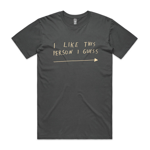 I Like This Person Arrow Tee by Lonely Kids Club. All clothing from our T-shirts to our shorts and hoodies are ethically made, and printed packed and shipped from Sydney.