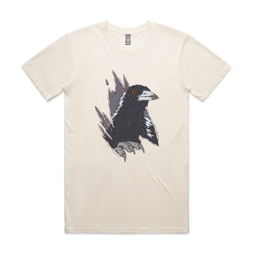 Magpie Attack Tee by Lonely Kids Club. All clothing from our T-shirts to our shorts and hoodies are ethically made, and printed packed and shipped from Sydney.