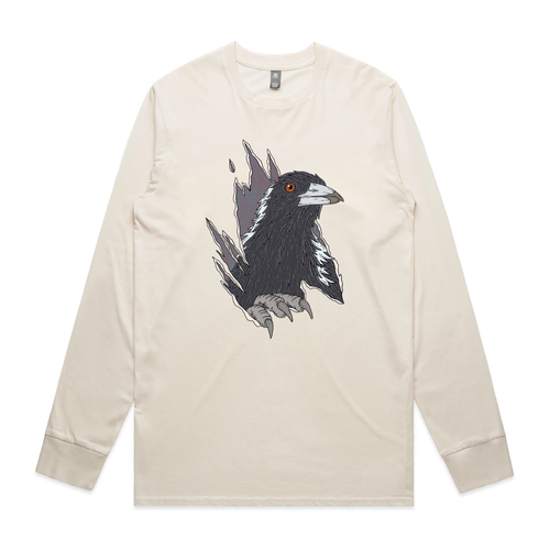 Magpie Attack Tee by Lonely Kids Club. All clothing from our T-shirts to our shorts and hoodies are ethically made, and printed packed and shipped from Sydney.
