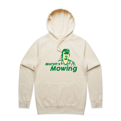 Murph's Mowing Hoodie by Lonely Kids Club. All clothing from our T-shirts to our shorts and hoodies are ethically made, and printed packed and shipped from Sydney.