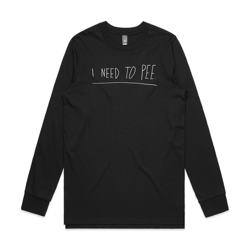 I Need To Pee Text Tee by Lonely Kids Club. All clothing from our T-shirts to our shorts and hoodies are ethically made, and printed packed and shipped from Sydney.
