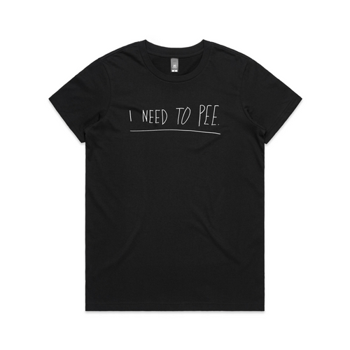 I Need To Pee Text Tee by Lonely Kids Club. All clothing from our T-shirts to our shorts and hoodies are ethically made, and printed packed and shipped from Sydney.
