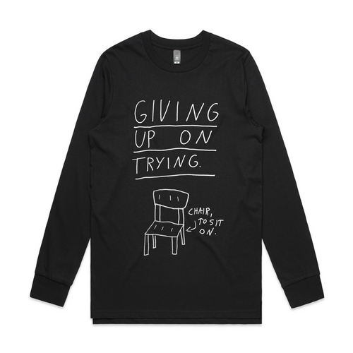 Giving Up Tee by Lonely Kids Club. All clothing from our T-shirts to our shorts and hoodies are ethically made, and printed packed and shipped from Sydney.