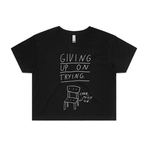 Giving Up Tee by Lonely Kids Club. All clothing from our T-shirts to our shorts and hoodies are ethically made, and printed packed and shipped from Sydney.