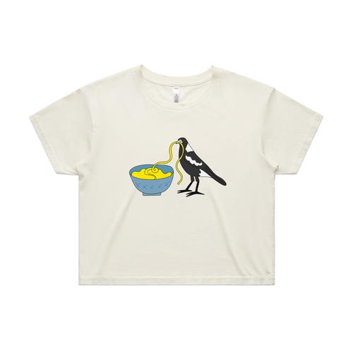 Noodle Maggie Tee by Lonely Kids Club. All clothing from our T-shirts to our shorts and hoodies are ethically made, and printed packed and shipped from Sydney.