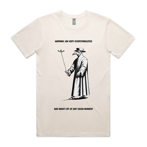 Overstimulated Tee by Lonely Kids Club. All clothing from our T-shirts to our shorts and hoodies are ethically made, and printed packed and shipped from Sydney.