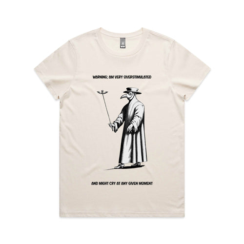 Overstimulated Tee by Lonely Kids Club. All clothing from our T-shirts to our shorts and hoodies are ethically made, and printed packed and shipped from Sydney.