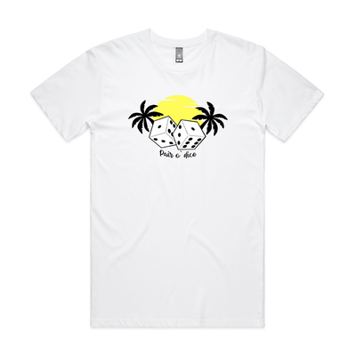 Pair O'Dice Tee by Lonely Kids Club. All clothing from our T-shirts to our shorts and hoodies are ethically made, and printed packed and shipped from Sydney.