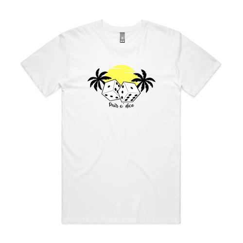 Pair O'Dice Tee by Lonely Kids Club. All clothing from our T-shirts to our shorts and hoodies are ethically made, and printed packed and shipped from Sydney.