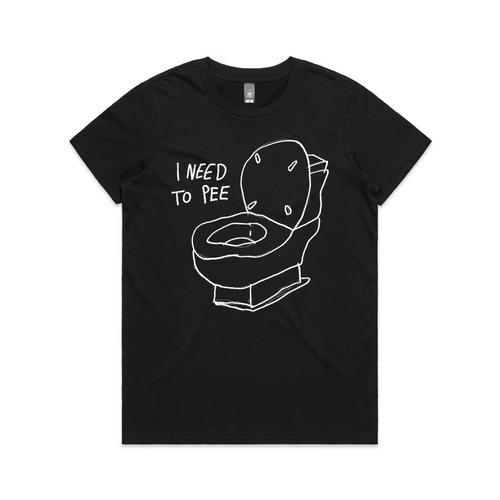I Need To Pee Tee by Lonely Kids Club. All clothing from our T-shirts to our shorts and hoodies are ethically made, and printed packed and shipped from Sydney.