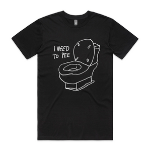 I Need To Pee Tee by Lonely Kids Club. All clothing from our T-shirts to our shorts and hoodies are ethically made, and printed packed and shipped from Sydney.