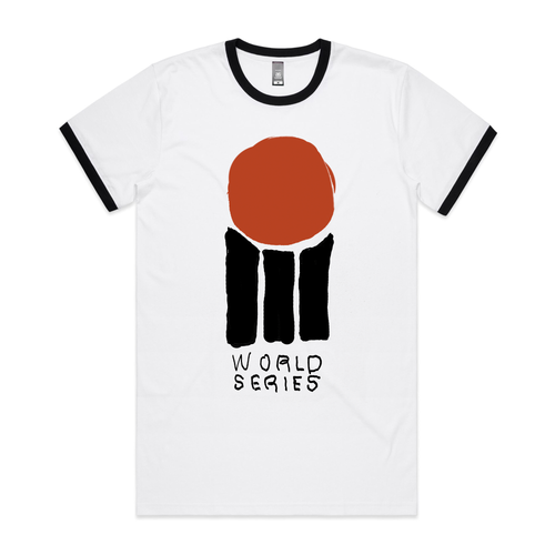 World Series Cricket Tee by Lonely Kids Club. All clothing from our T-shirts to our shorts and hoodies are ethically made, and printed packed and shipped from Sydney.