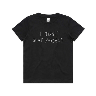 Just Shat Myself Kids Tee by Lonely Kids Club. All clothing from our T-shirts to our shorts and hoodies are ethically made, and printed packed and shipped from Sydney.